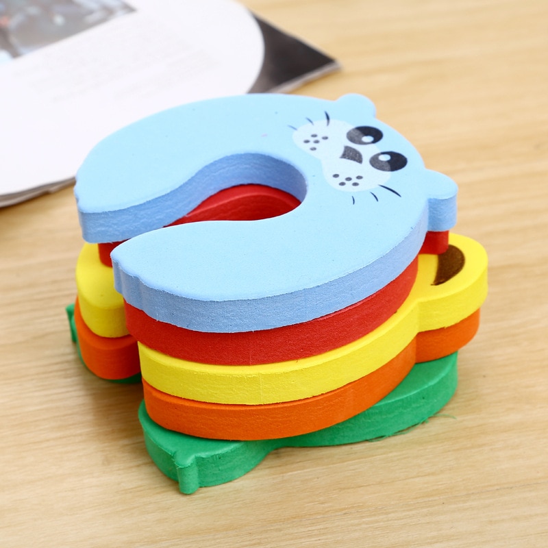1/3/5 Deurstopper Houder Lock Safety Vinger Thuis Kids Baby Cartoon Dier Stop Edge Corner Protector Voor Kinderen willekeurige Kleur