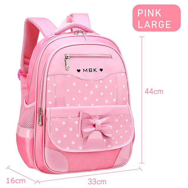 Skoletasker til piger søde søde prinsesse børn rygsæk børn bogtaske grundskole rygsæk høj quatily skoletaske: Stor lyserød