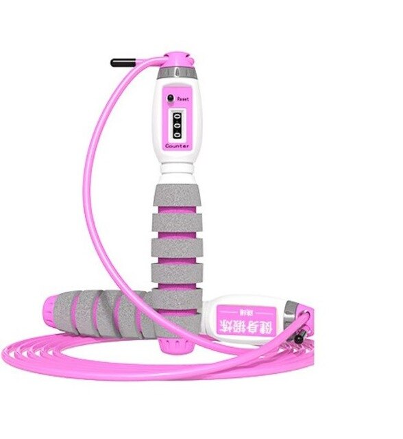 Rope Skipping Loss Endurance Jump Children Adult Training Adjustable Speed Aerobic Automatic For Training Aerobic Exercise: Pink