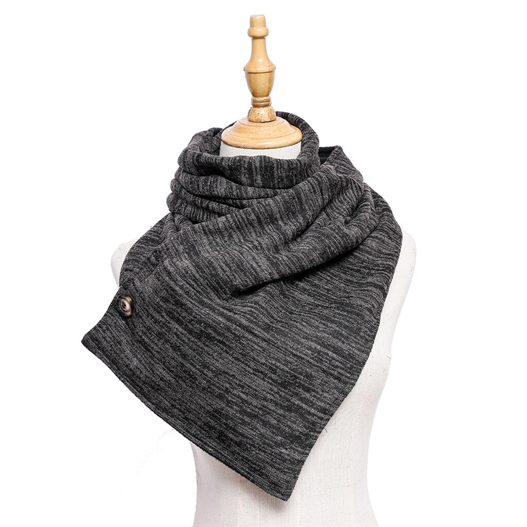 4# Winter Women Solid Scarf Retro Imitation Cashmere Snood Scarf Soft Wrap Casual Multifunctional Warm Scarves Shawls
