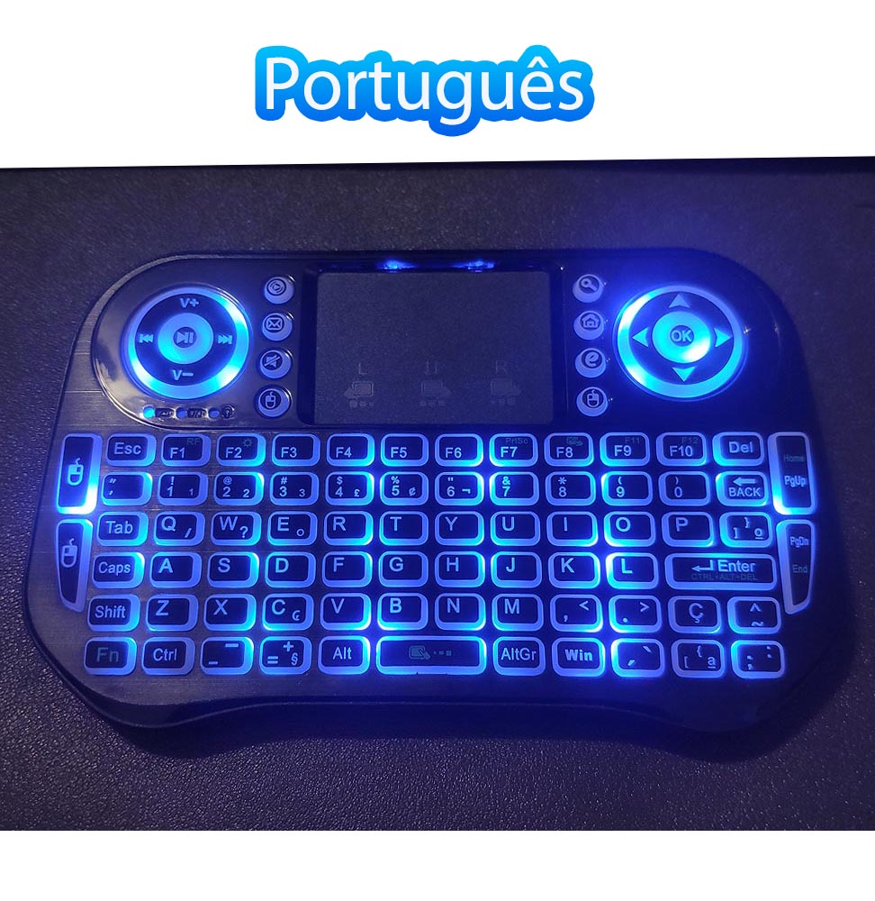 Bluetooth Wireless Mini Keyboard Backlit 2.4G USB English Russian French Spanish Portuguese Arabic Hebrew for Android TV Box PC: Pewter
