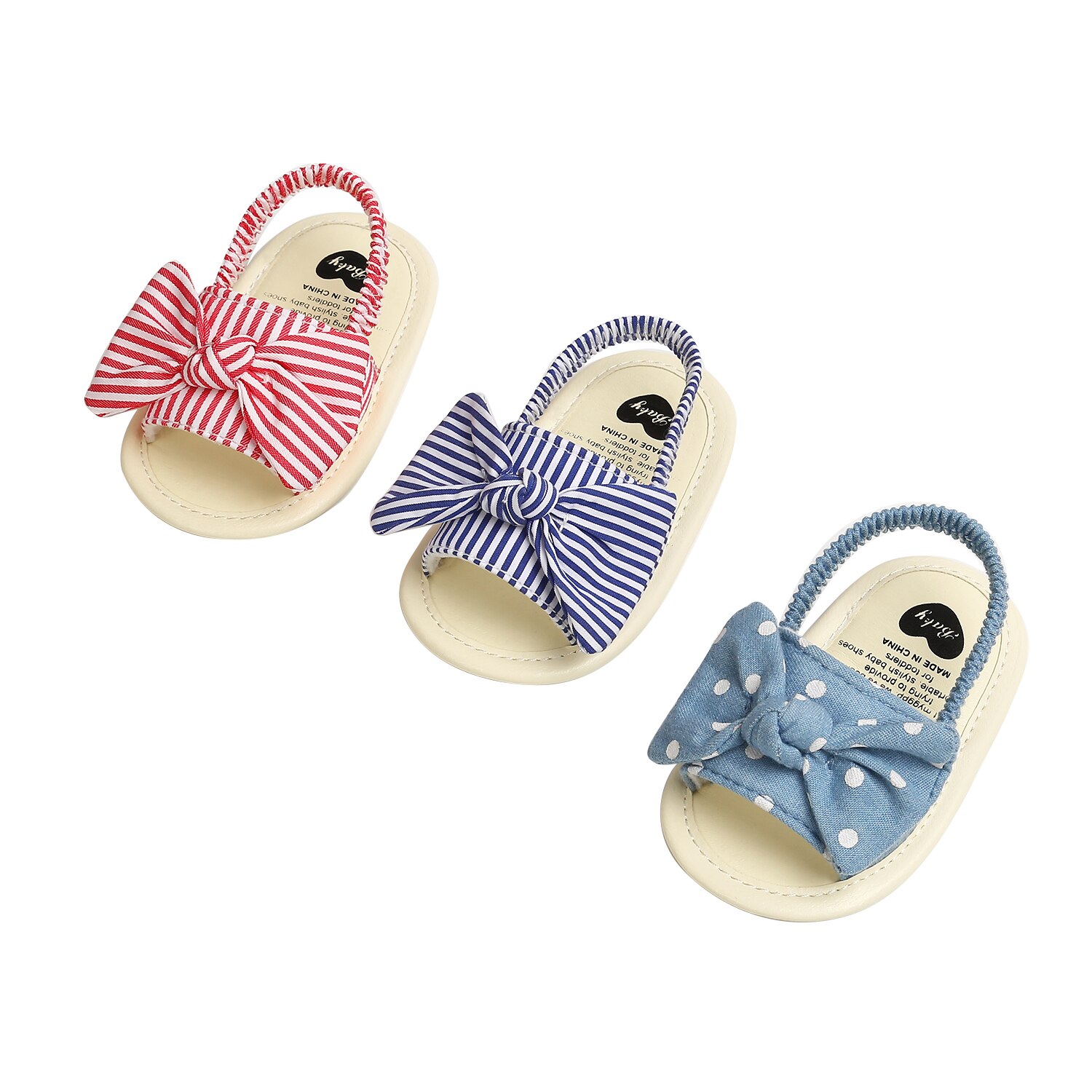 Niedliche, rutschfeste und weiche sommersandalen mit schleife für babys, Ideal für lauflernhilfen und babys ab 0-18 monaten.