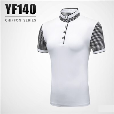 Women Golf Short Sleeve Shirts Plaid Skirts Set Ladies Soft Slim Breathable Slimming Sport Suit Golf Apparel AA60486: white tees / M