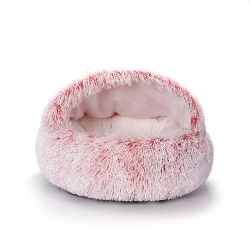 Warm Hond Kat Bed Ronde Lange Pluche Kat Huis Cave Pet Kitten Kussen Mand Sleepping Mat Voor Katten kleine Hond Chihuahua Nest