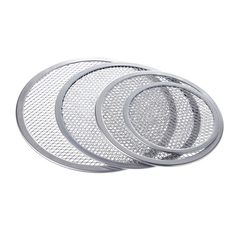 Brand Aluminium Mesh Grill Pizza Screen Ronde Bakvormen Mesh Keuken Tool Oven Kit Retail Keuken Benodigdheden