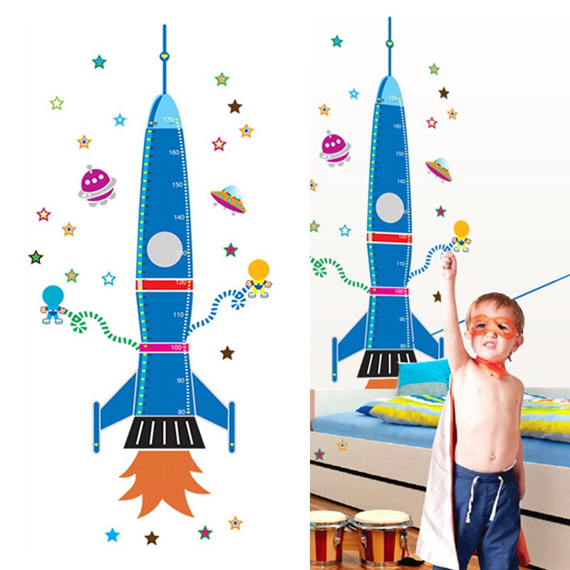 Space Rockets Style Stickers Cute Movable Wall Sticker Waterproof Cartoon Rocket Child Room Bedroom Cartoon Decoration