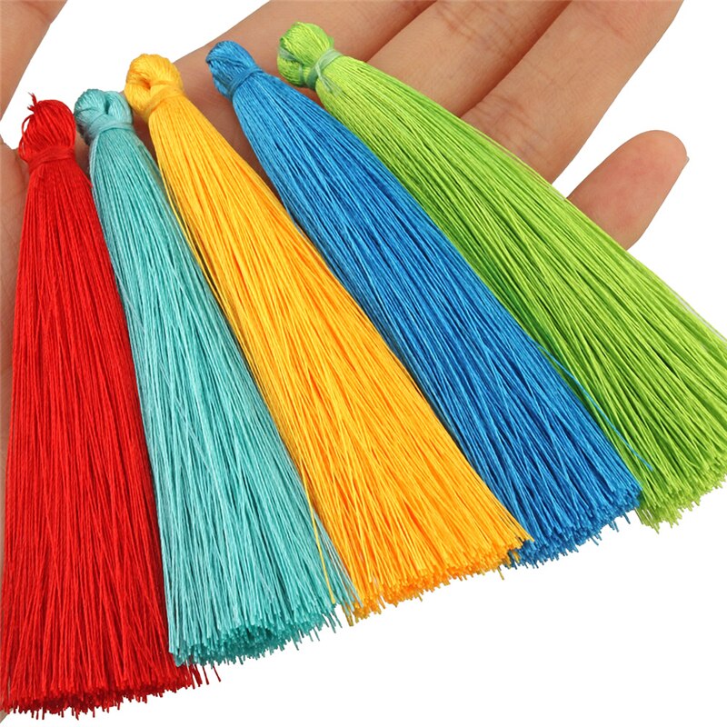 100 Stks/pak Zijde Kwastje Hanger Ketting Earring Bevindingen 90Mm Kwasten Voor Diy Sieraden Maken Accessoires Gemengde Kleuren