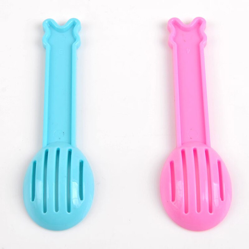 2 Stücke Süssigkeit Farbe Haustiere Katzen Hamster Kaninchen Meerschweinchen Ablauf Sand Löffel Schaufel Vorschub Nahrung Löffel Farbe Zufällig 11,5*3,5 cm