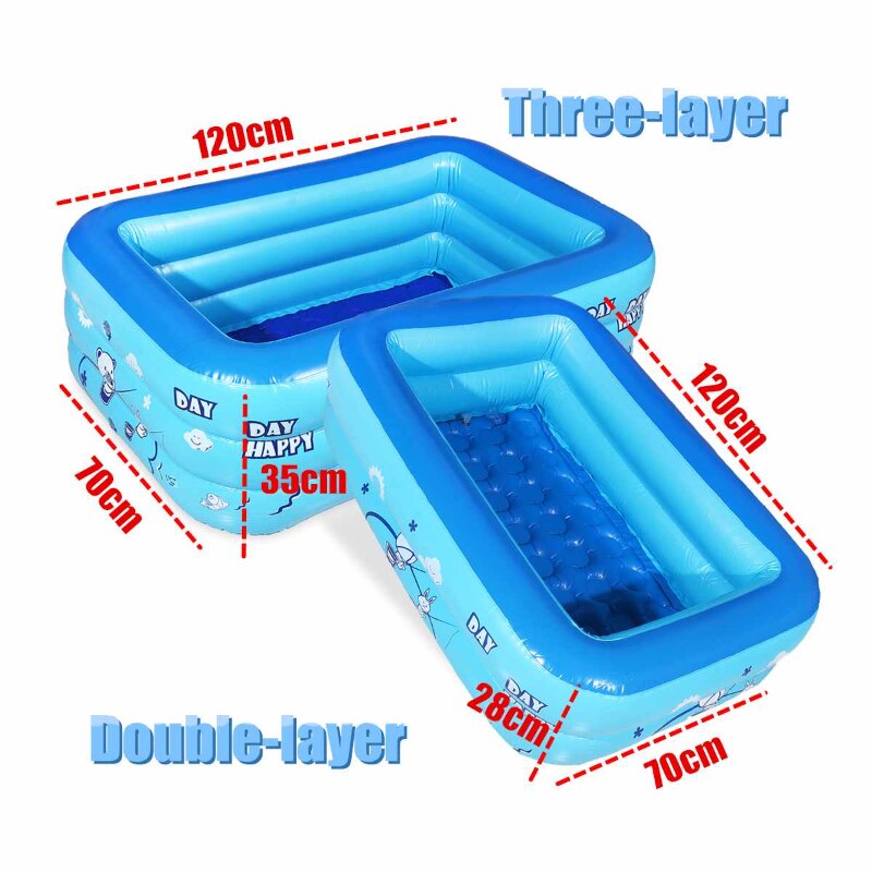 Children&#39;s inflatable swimming pool bath tub baby kids home outdoor large swimming pool inflatable square swimming pool