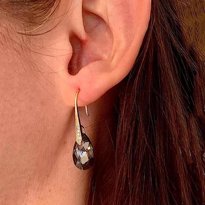 Boucles d'oreilles magnétiques amincissantes lymphatiques pour femmes, strass scintillants, pierre de Quartz, boucles d'oreilles de vidange lymphatique