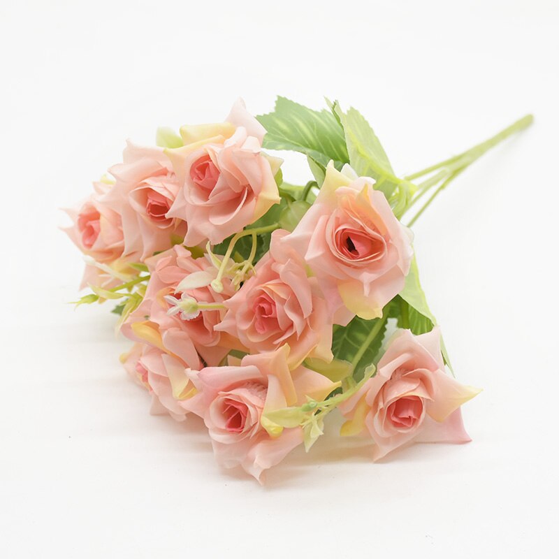 10 Heads 5 Vorken Rose Boeket Kunstbloemen Home Decor Diy Achtergrond Wanddecoratie Indoor Meubels Kerst Bruiloft: 2