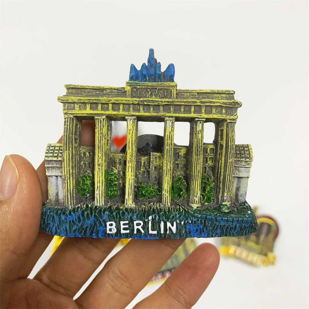 Country Fridge Magnets Germany Berlin Budapest Tourist souvenir Fridge Magnet Sticker World Travel Collection Magnetic: Light Grey