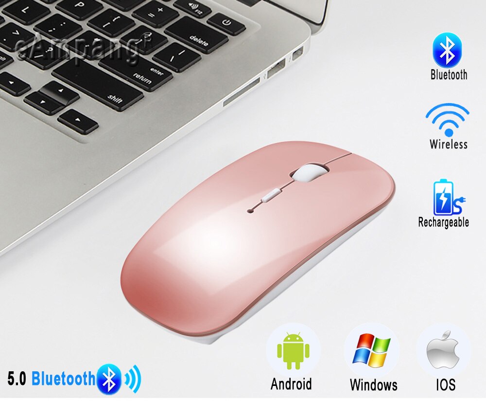 2.4G Wireless Mouse for Huawei T10 10s Matepad 10.4 Pro 10.8 Mediapad T5 M5 lite10 M6 10.8 Tablet Rechargeable Mouse: Rose Gold