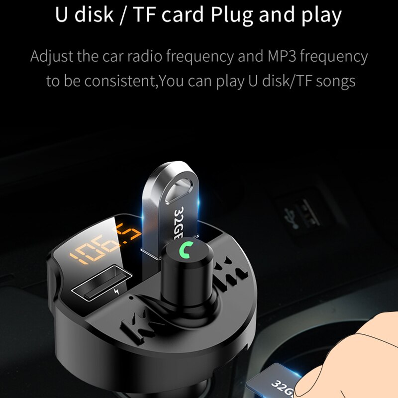 Dual USB Ports Car Mp3 Player CVC Intelligent Noise Reduction Power-Off Memory Playback Multifunction Function Universal Charger