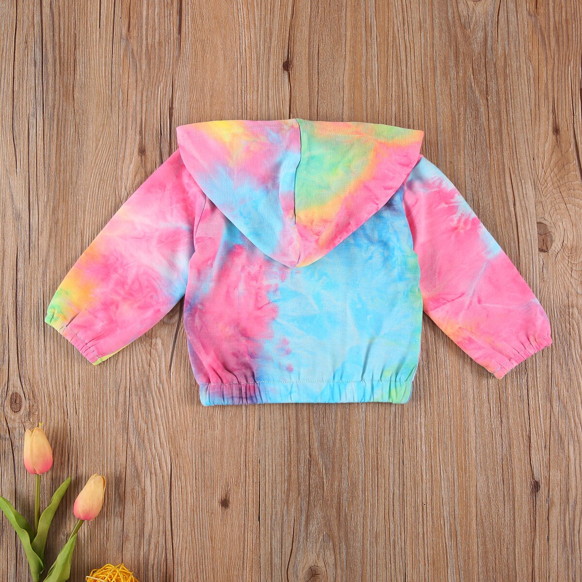 Herfst Winter Baby Meisjes Jongens 0-24M Jassen Tie-Dye Gedrukt Lange Mouwen Rits Capuchon outfits