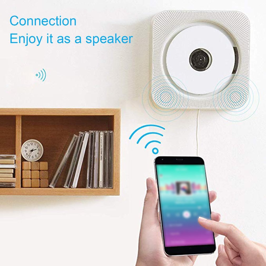 Lecteur CD mural sans fil Portable maison Audio Boombox avec télécommande Radio FM MP3 USB bébé éducation prénatale