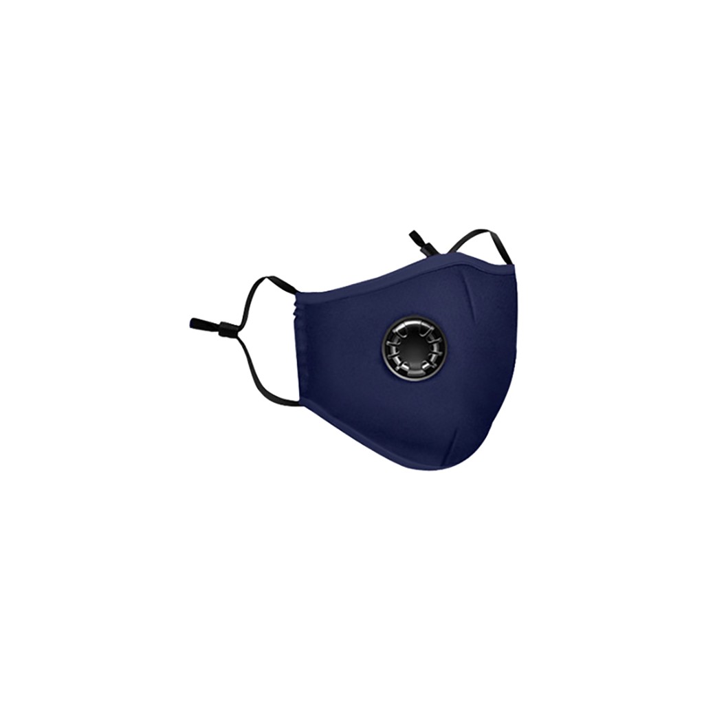 # H20 algodão pm2.5 anti haze máscara facial com válvula de respiração anti-poeira boca máscaras filtro de carvão ativado respirador boca-muffle: Navy