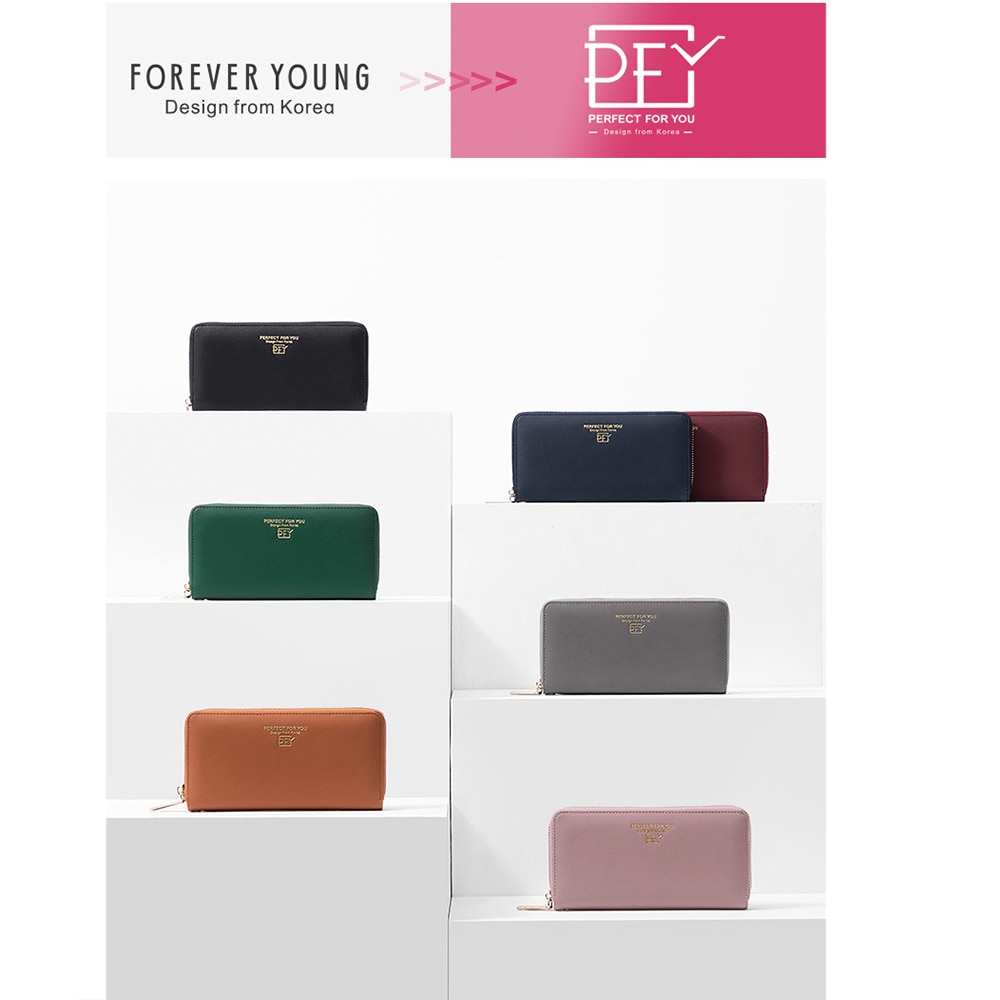 Dames portemonnee lange rits portemonnee dames creditcardhouder clutch bag