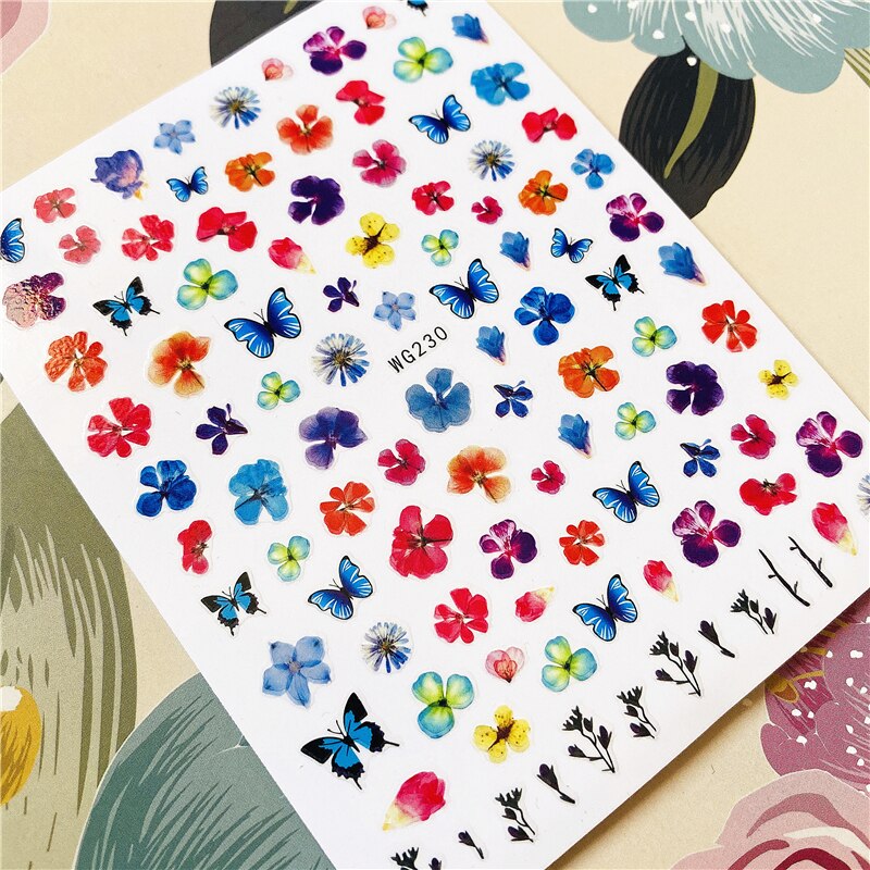 Wg -231-234 prachtige vlinder fantasie 3d lijm op de achterkant nagel sticker nagel decoratie nagel kunst nagel gereedschap nagel ornament: Wg -230