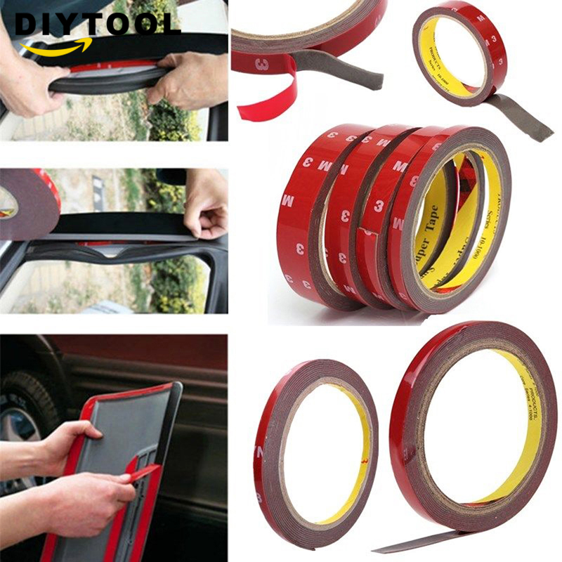 3M Strong Permanent Acrylic Foam Double-Sided Adhesive Glue Tape Super Sticky With Red Liner 6/8/10/12/15/20 mm