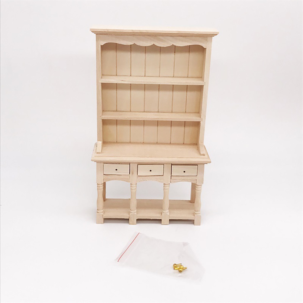 1/12 Mini Poppenhuis Boekenkast Houten Meubilair Kabinet Miniatuur Woonkamer Kinderen Speelgoed Poppenhuis Accessoires Simulatie Speelgoed T9 #