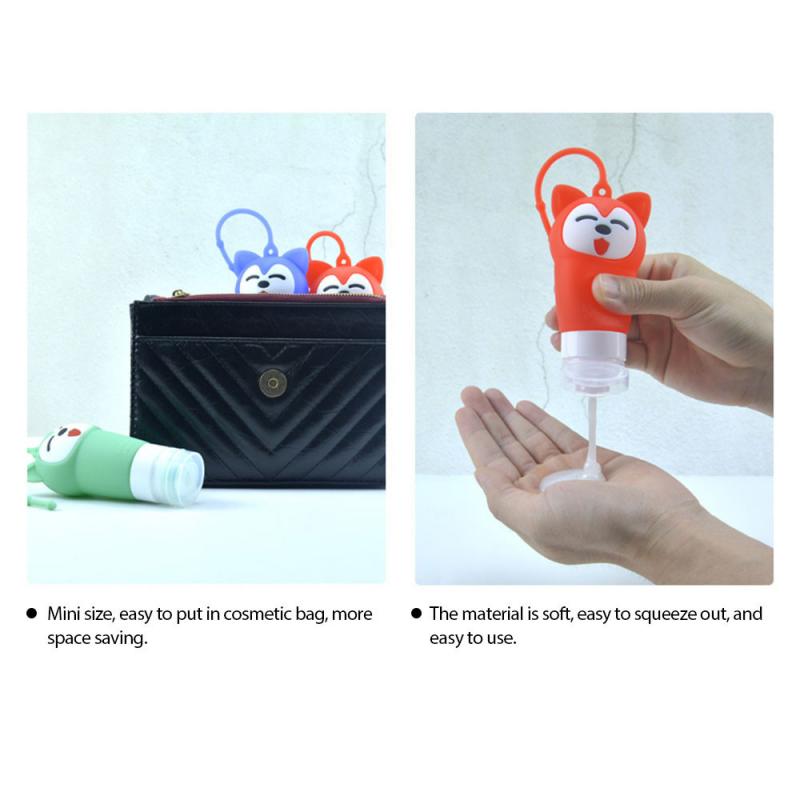 1 pièces shampooing Gel douche Lotion bouteille rechargeable stockage bouteille pots Portable Silicone voyage dessin animé ours Animal Case organisateur