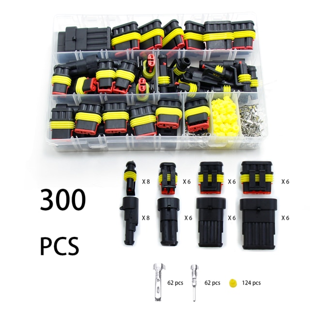 Vattentäta kopplingar kit bilkabel snabbkoppling elektrisk i bil kablar auto tätning uttag 1 2 3 4 5 6 stifts plug kit sätt: 300 st