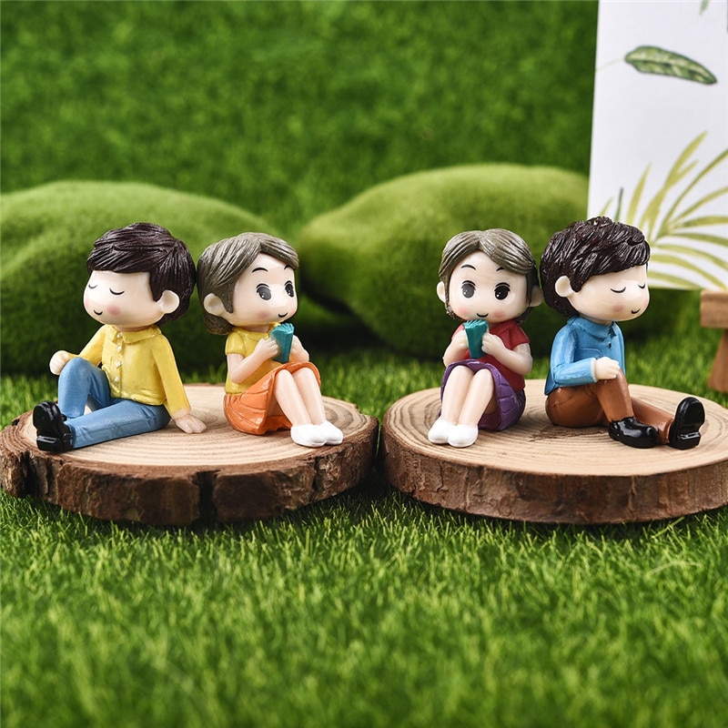 Resin Sweet Couple Marry Wedding Home Garden Decoration Ornaments Mini Crafts Bonsai Micro Landscape DIY Craft