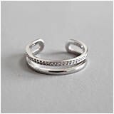 925 Sterling Silver Personality Mix Concise Retro Men And Women Vintage Adjustable Silver Ring: 4-silver