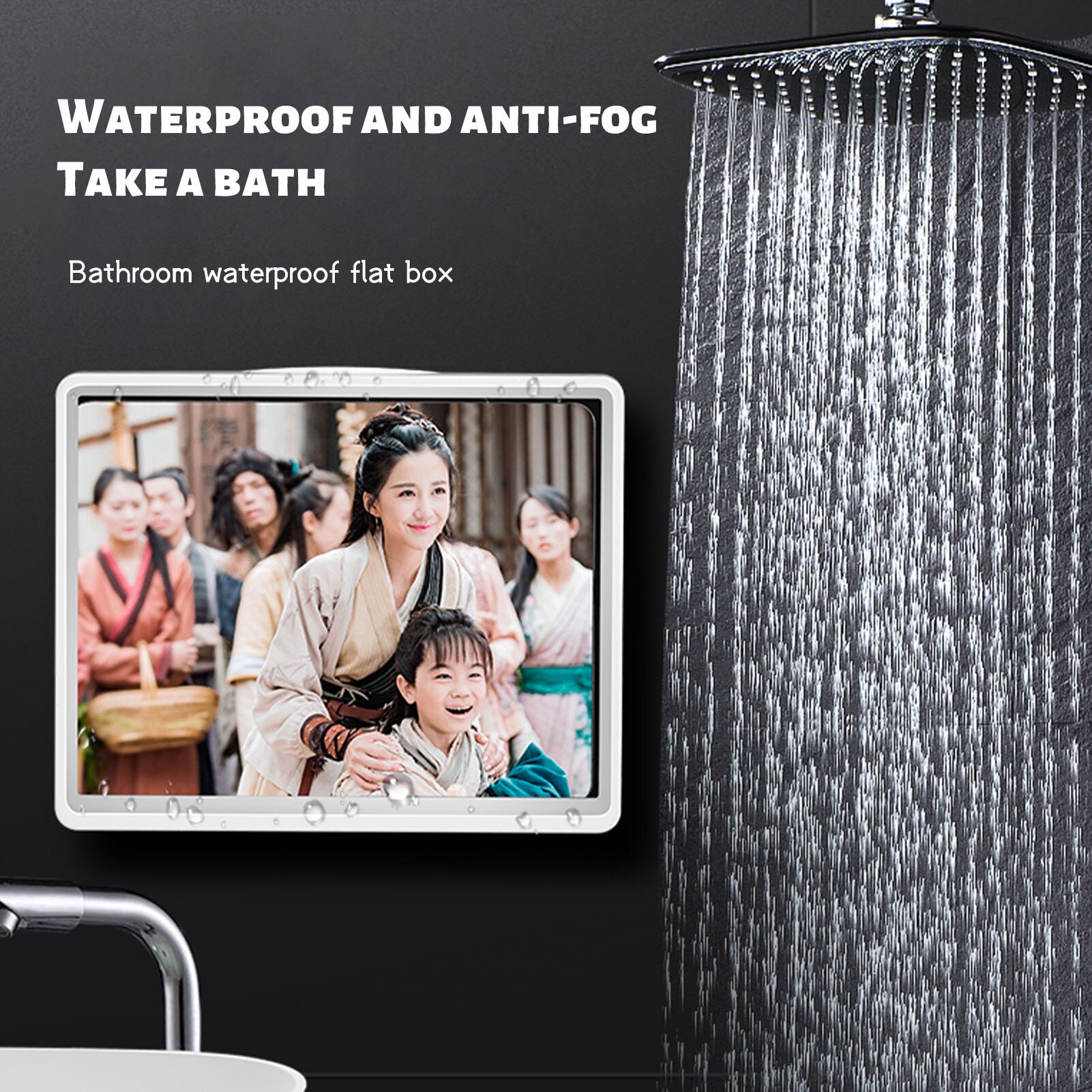 Bathroom Waterproof Mobile Phone Box Wall Tablet Holder For IPAD Self-adhesive Holder Touch Screen Home Wall Bathroom Phone Box