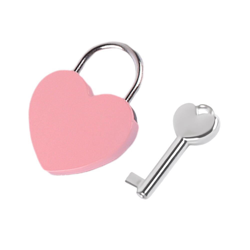 2022 Antique Style Heart Shape Padlock Vintage Lock Pink Romantic Lovely Diary Padlocks Key Lock With Key Cabinet Door Lock: E