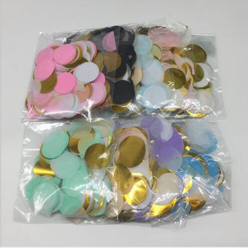 Confettis en papier de soie ronds multicolores, 10x2.5CM, décoration de Table pour fête prénatale anniversaire, ballons