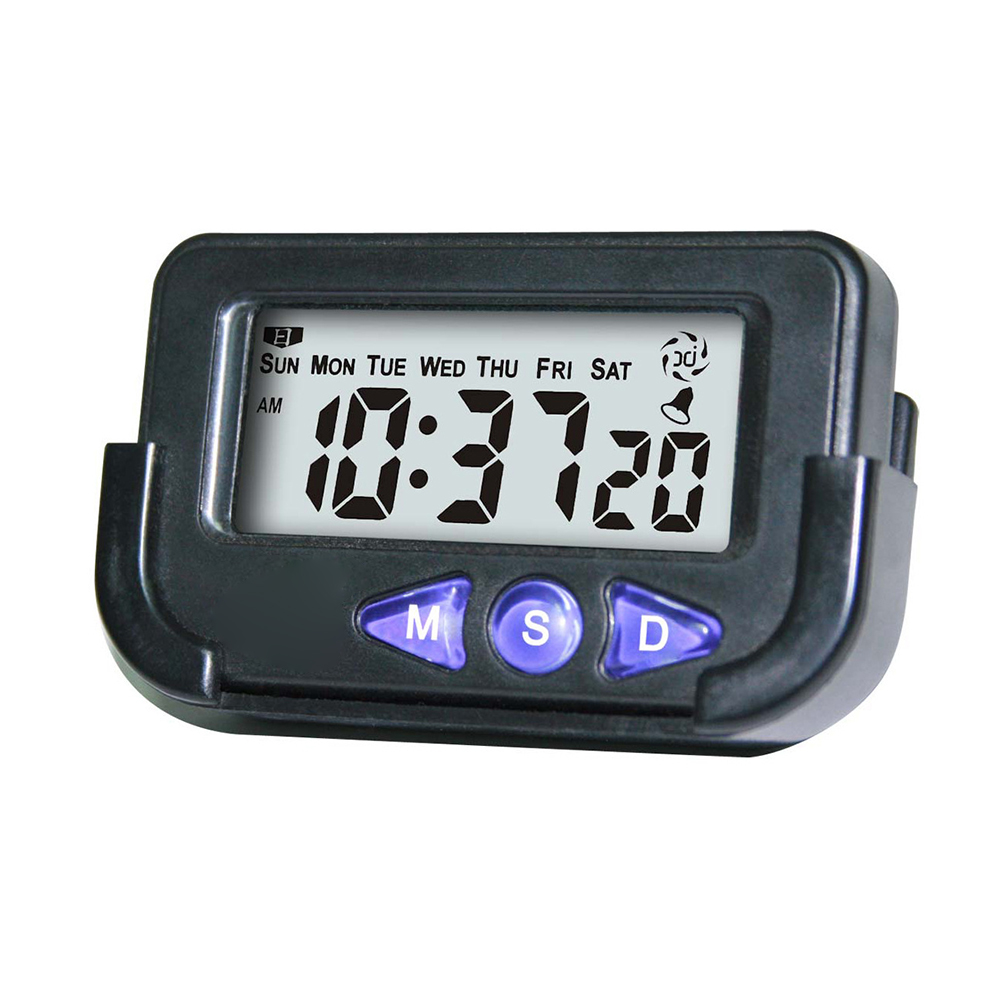 Unique Digital Small Plastic Large Display Electronic Black Stopwatch Automotive Travel Portable Alarm Clock Home Accurate
