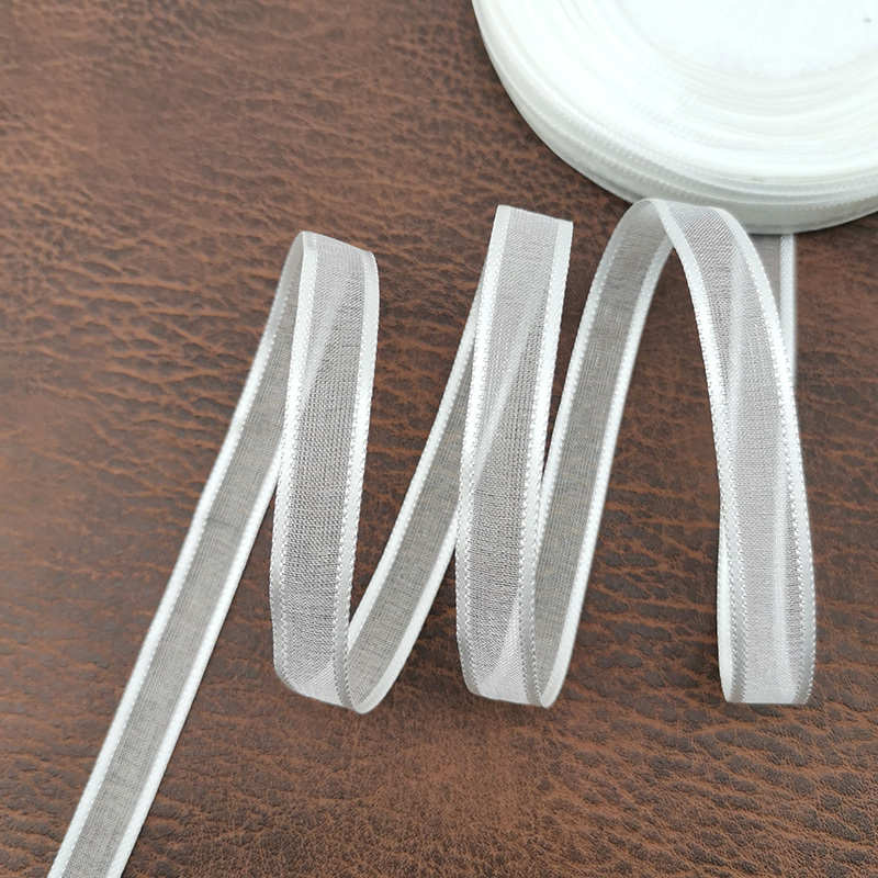 (50 yardas/rollo) cintas de Organza de 3/8 ''(10mm), , decoración para envolver , cinta DIY hecha a mano: Blanco