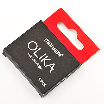 Korean Monami OLIKA Transparent Candy Color Ink Fountain Pen Set 0.38mm Meduim EF Nib School PVC Plastic Sign Pen Ink Cartridge: Red Ink