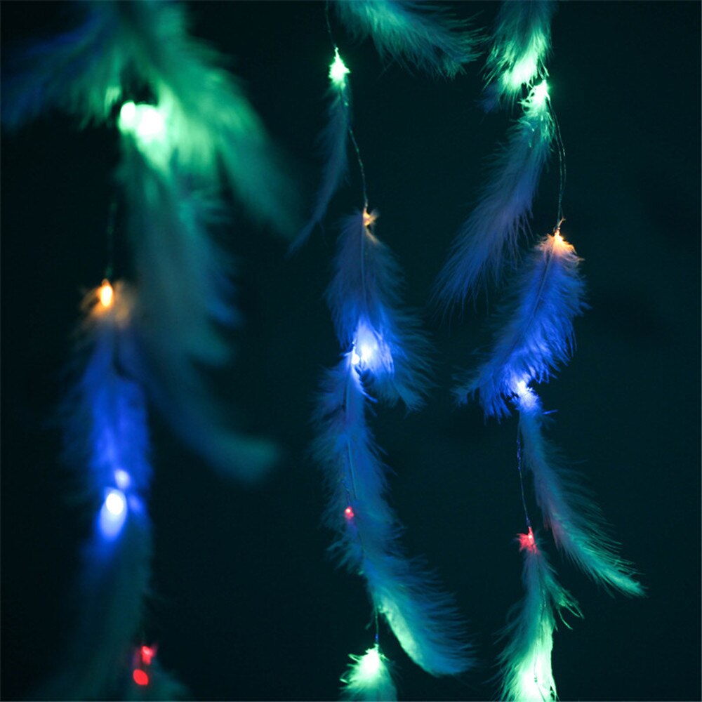 Led stripe lys fjær streng lys fe gardin lys led streng lys hjem fjernkontroll festlig lampe dekorasjon: Bu