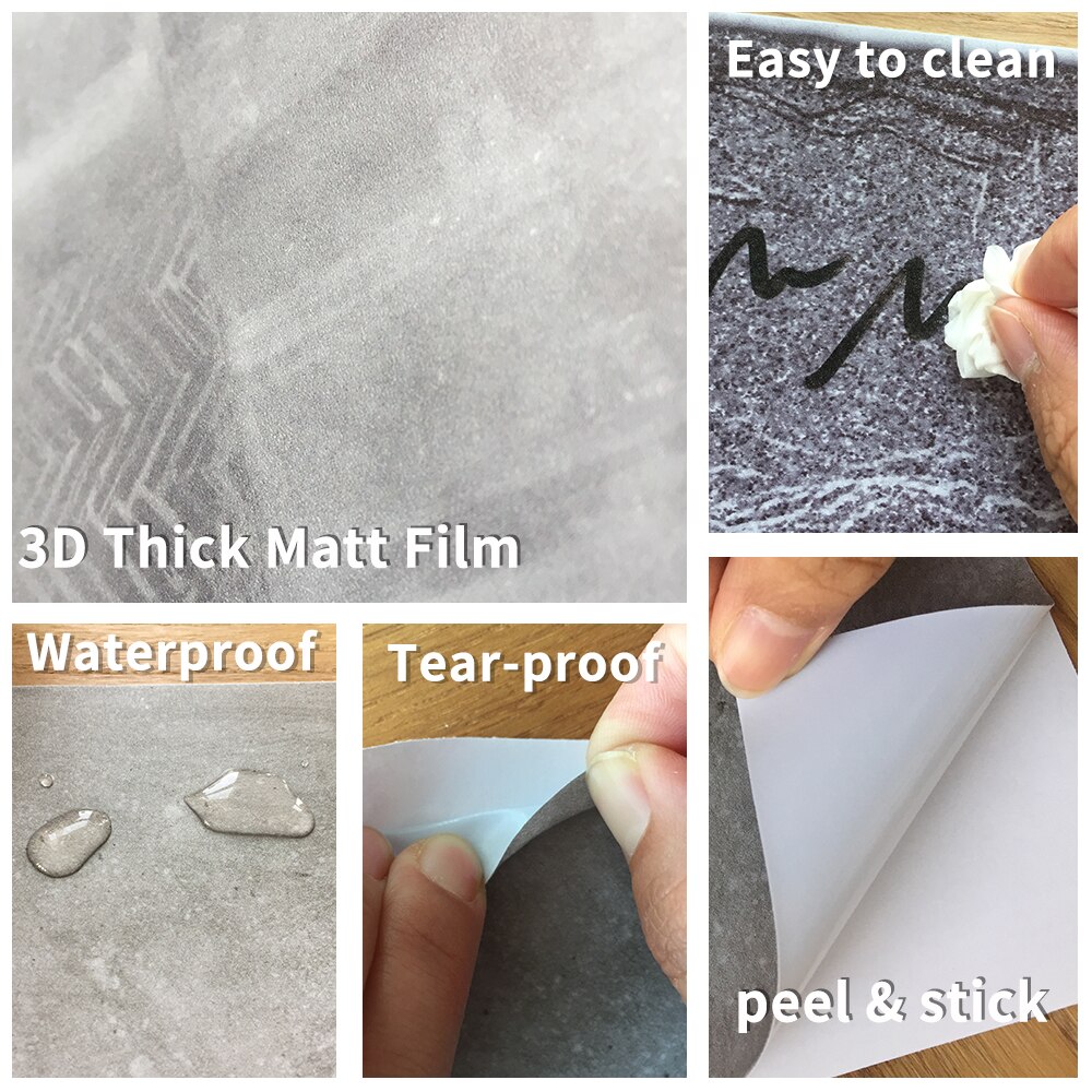 Funlife miljøvenlig vandtæt pvc 20 x 10cm mørkegrå sten mursten diy væg og flise klistermærke til køkken og spisestue indretning