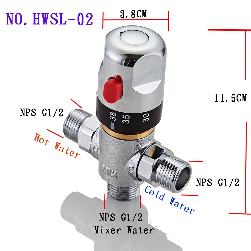 Brass Thermostatic Mixer Valve Thermostatic Cartridge Chrome Temperature Control Shower Mixer Valve Constant Temperature Valve: HWSL-02