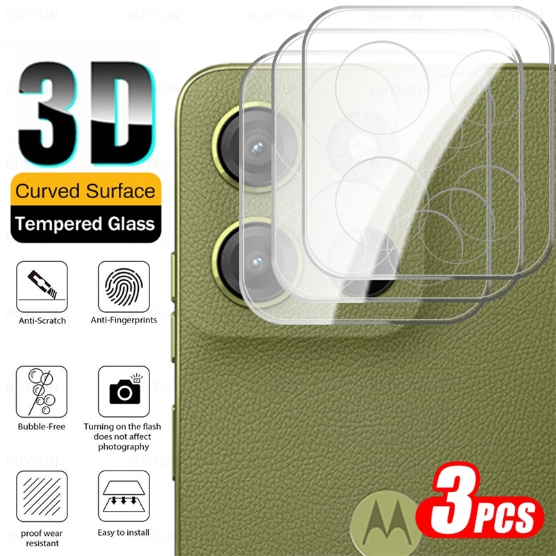 MotoG15 3 uds protectores de cámara curvados 3D para Motorola Moto G15 G05 G35 G45 G55 G75 G 15 Power 35 55 75 película de lente de vidrio templado:  Opción2