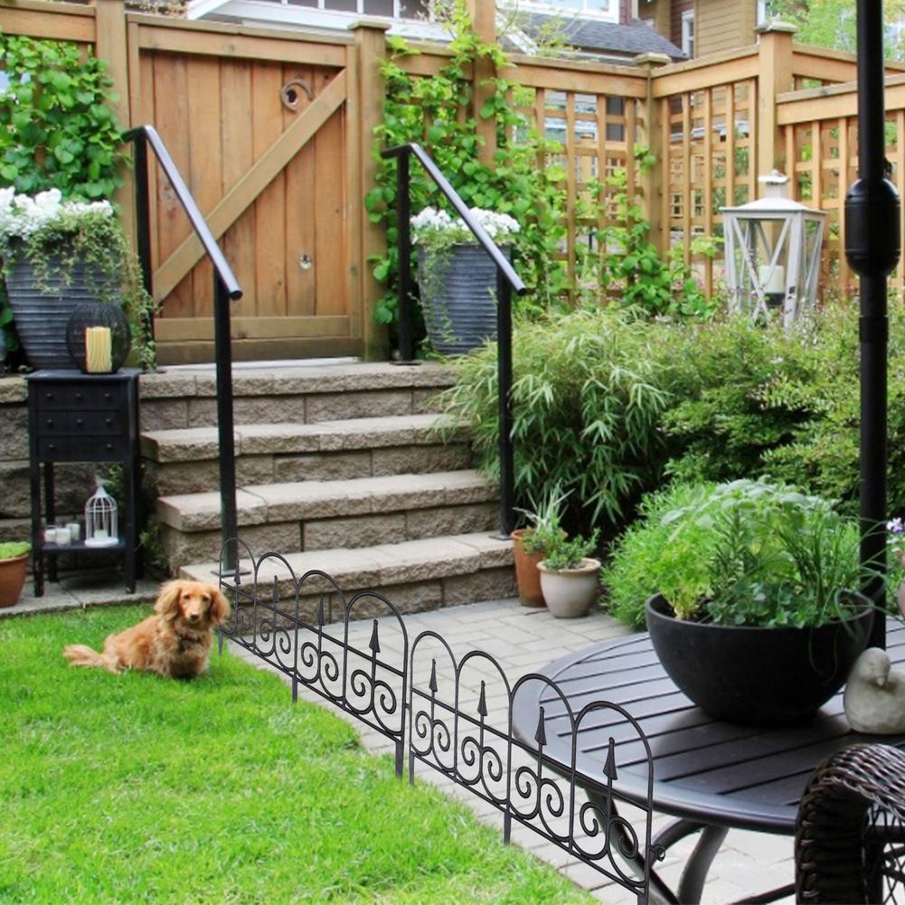 4 PCS Garden Landscape Fence Flower Bed Border Edging Decorative Fencing Panel Outdoor Yard Plant Bordering Lawn Macrame Fence