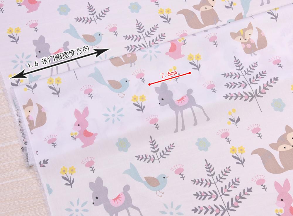100%  bomuldsstof diy patchwork quilting håndlavet baby klud kjole sengetøj tæppe lagner tilda tissus tecidos green deer fox