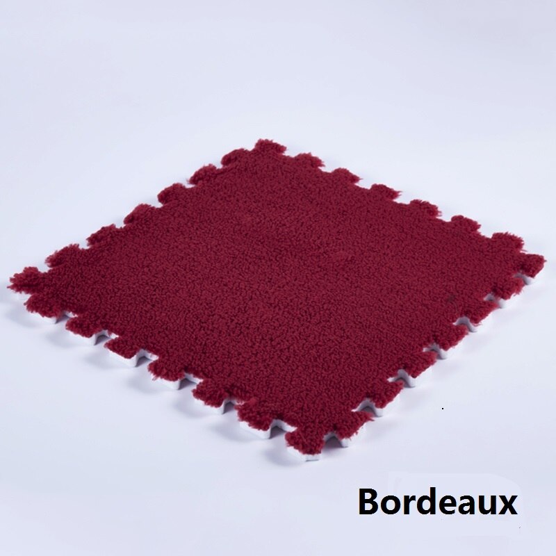 Große Große Fläche Teppiche Für Heimat Wohnzimmer Teppich DIY Verriegelung Schaum Matten EVA Plüsch Puzzle Teppich Matten Schaum Für Baby freundlicher: Matten Teppich Bordeaux