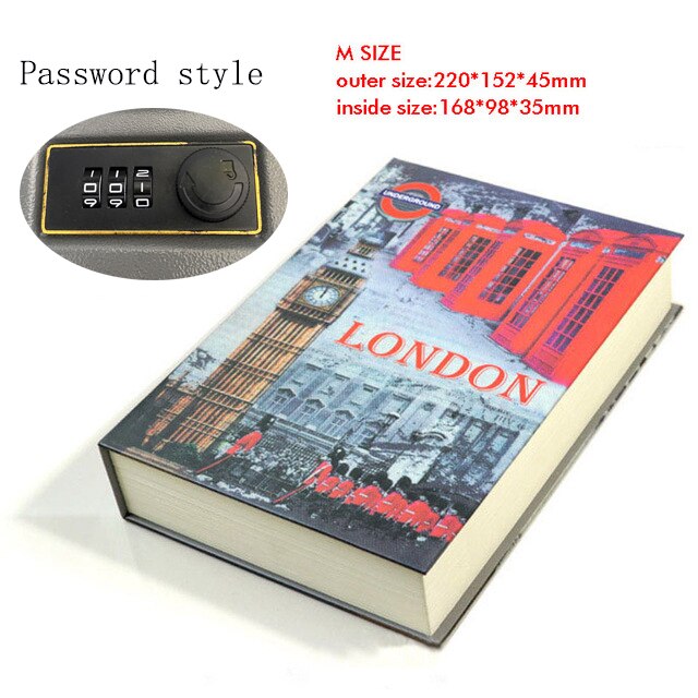 Caja de seguridad oculta tipo libro, Libro Secreto de , simulación de Metal y acero, estilo clásico, tamaño M: London-Size M