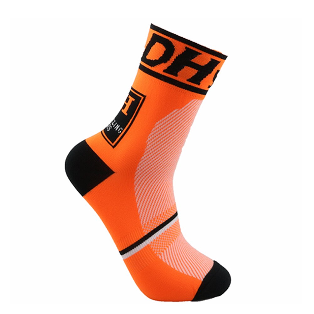 Mænd kvinder åndbar cykel cykel cykling sport sugestrømper calcetines ciclismo hombre professionel chaussette cyclisme: Orange