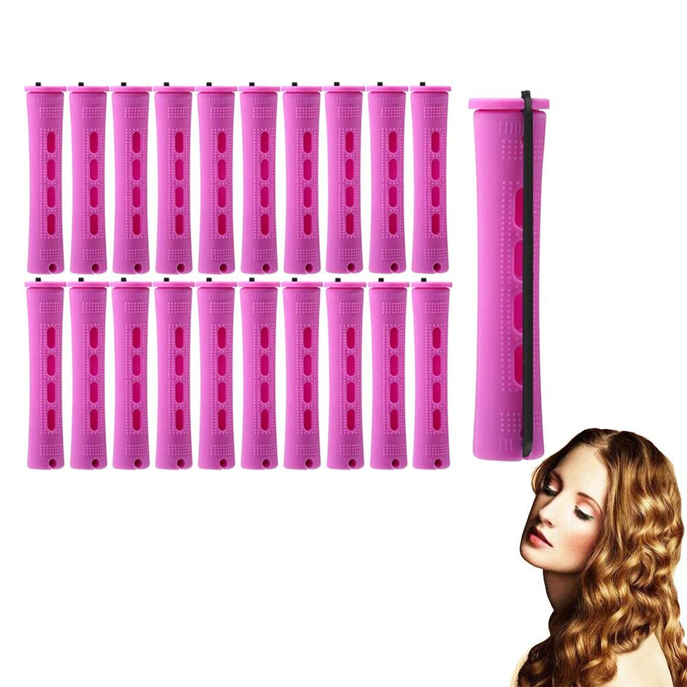 20 pièces cheveux Perm tiges ensemble bigoudis plastique froid vague tiges Perming tiges bigoudis coiffure outil de coiffure: Purple