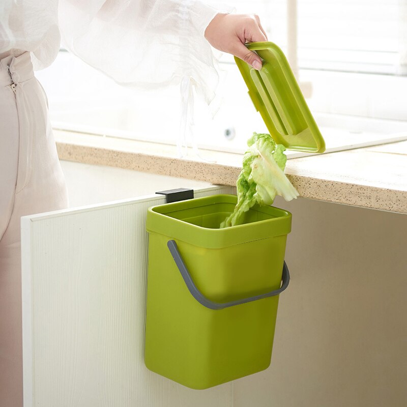 3 in 1 Kitchen Trash Can Kitchen Waste Bin Wall Mounted Dustbin Zero Waste Garbage Bin Kitchen Hanging Trash Bin Cabinet Door