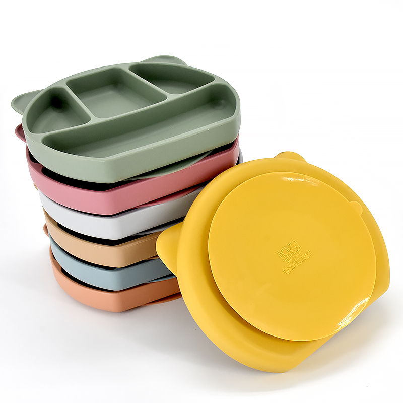 Baby Feeding Plate Food Grade Silicone Animal Type Suction Baby Plate BPA Free Waterproof Kid Tableware Plate Children Dishes
