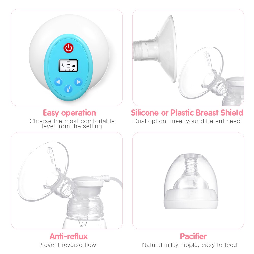 Double Electric Breast Pump BPA-Free Dual Mode of Massaging &amp; Pumping 9 Suction Levels Super Quite Breasting Pumping for Home