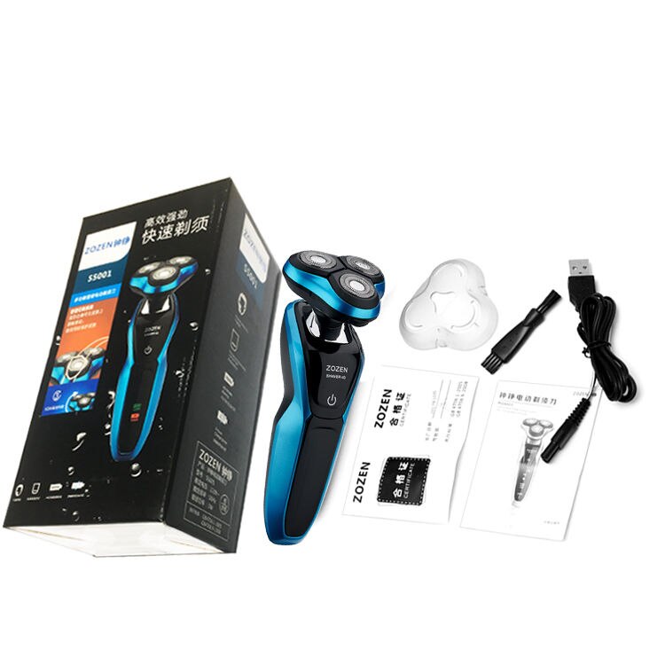 Utgave elektrisk barbermaskin barberhøvel menn vaskbar usb oppladbar 3 blad smart kontroll barberskjeggmaskin