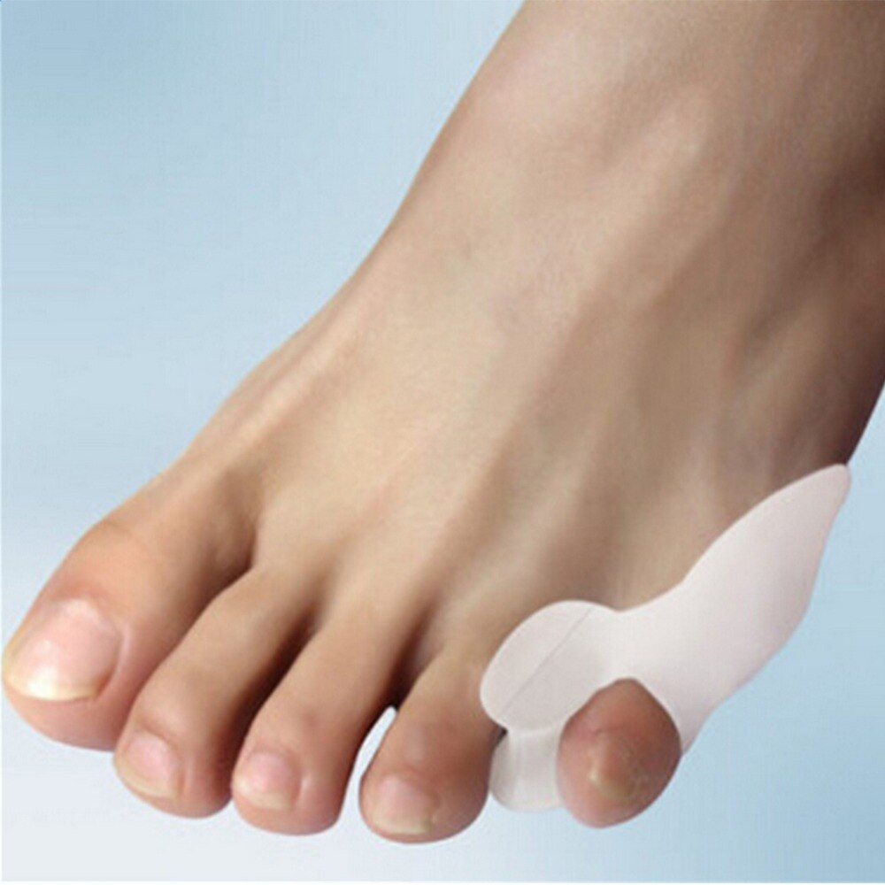 2 stücke = 1 Paar Gel Fußpflege Werkzeug Ballen Korrektor Knochen groß Zehe Schutz Hallux Valgus Haarglätter Zehenspreizer pedikübetreffend